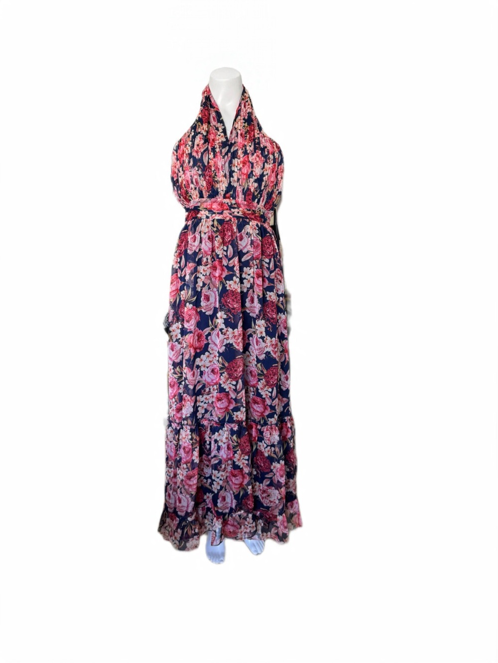 Petal & Pup Navy Floral Halter Maxi Dress
